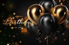 Bouton événement anniversaire en noir  et doré